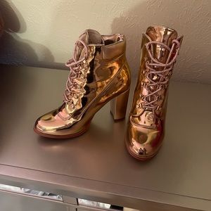 Metallic Gold Booties
